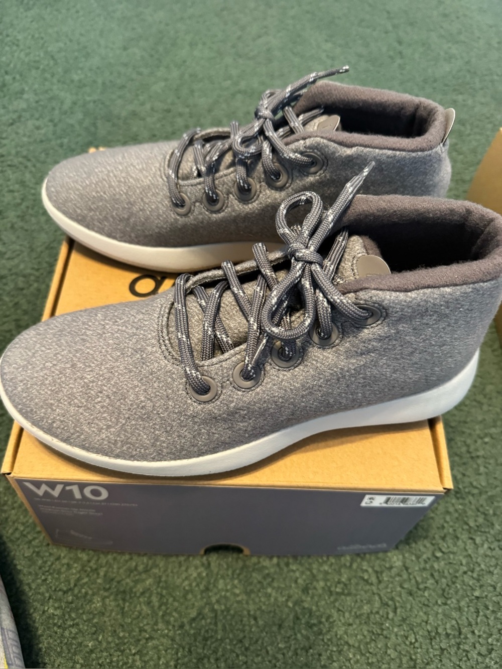ALLBIRDS WOOL RUNNER-UP MIZZLE Med. GREY SHOES LACE UP SNEAKER Sz. 10 NIB